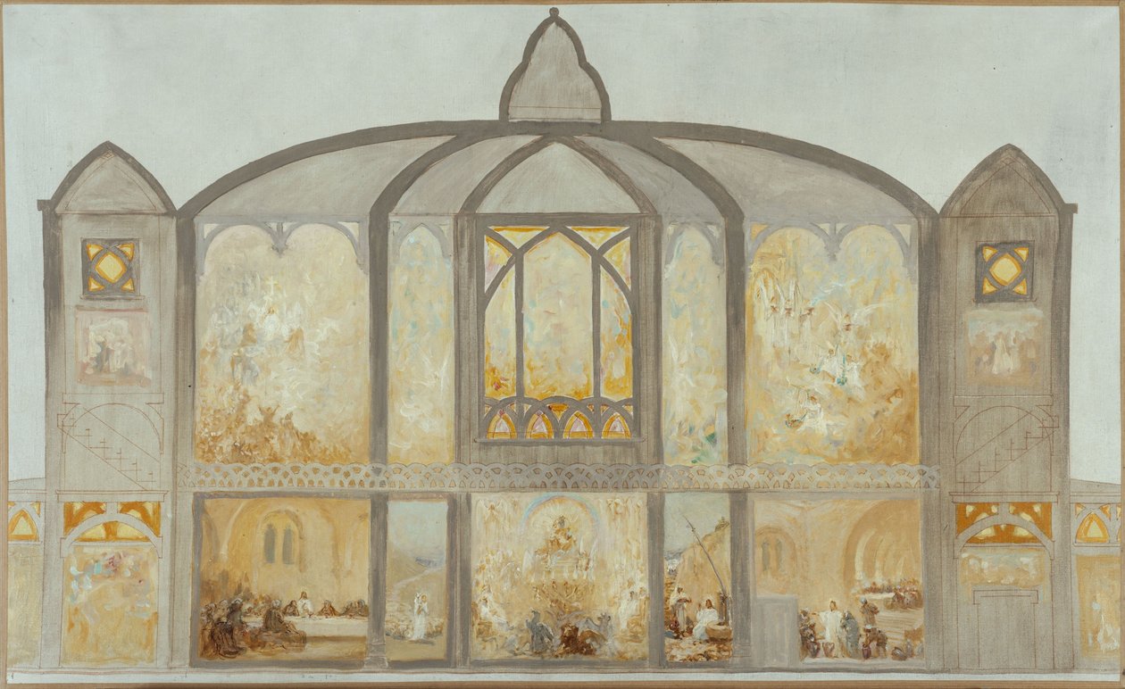 Skizze für die Kirche Saint-Jean de Montmartre, ca. 1900 von Alfred Plauzeau