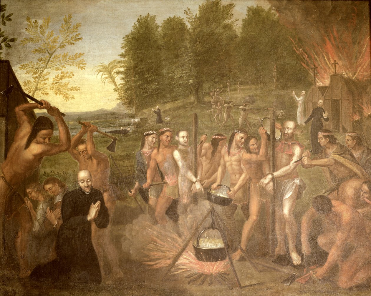 Märtyrertod von drei Jesuitenpriestern, 1649 von Alfred Pommier