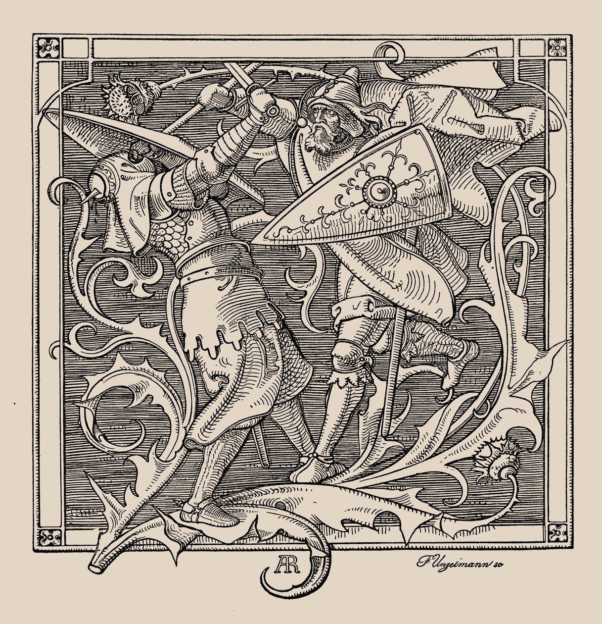 Die Nibelungen. Hagen von Tronje tötet Iring, 1840-1841 von Alfred Rethel