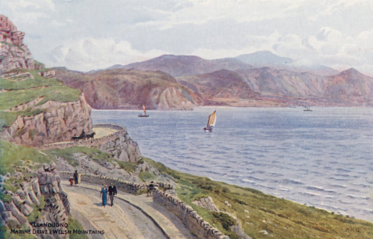 Llandudno, Marine Drive & Walisische Berge von Alfred Robert Quinton