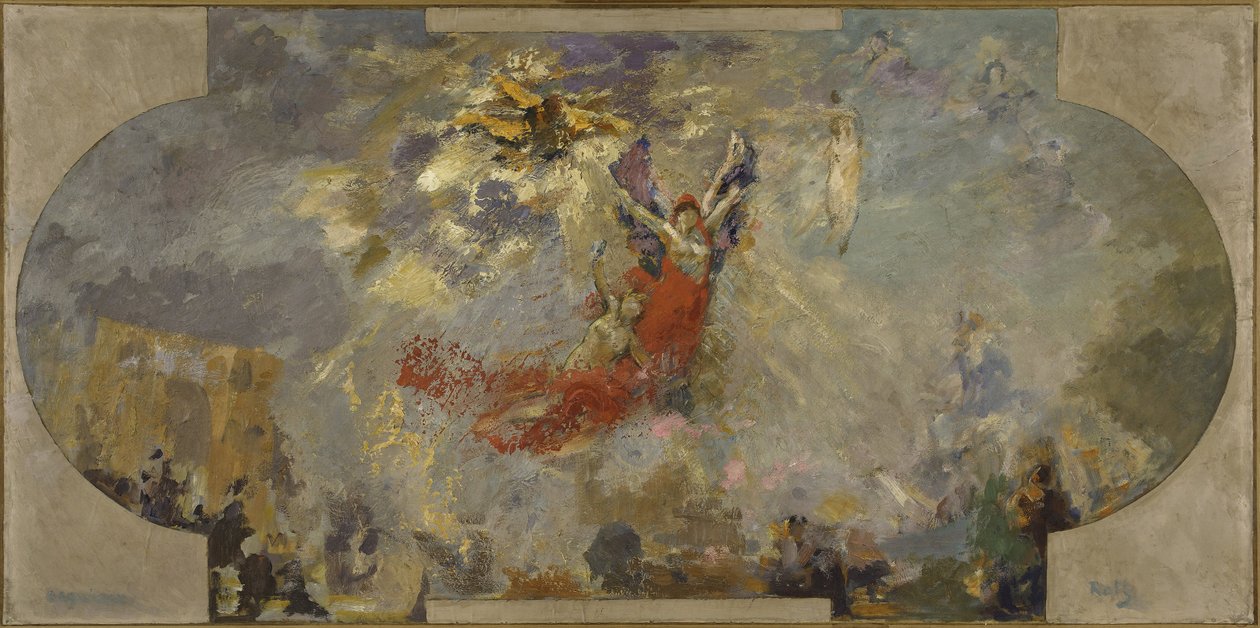 Skizze für das Petit Palais, Südgalerie: Apotheose (zentrales Deckengemälde), zwischen 1906 und 1913 von Alfred Roll