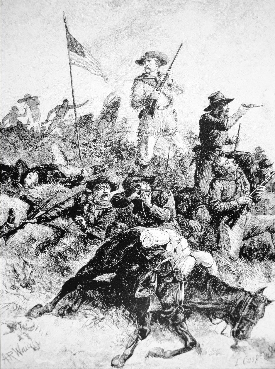 Illustration der Schlacht am Little Bighorn, 25. Juni von Alfred Rudolph (after) Waud