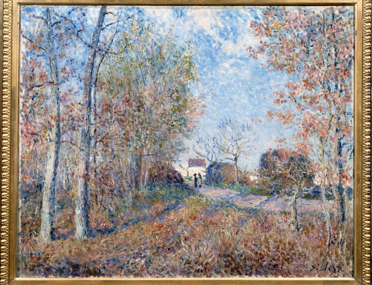 Eine Ecke des Waldes mit Sablons oder der Weg zum Waldrand (Waldkante von Fontainebleau, in der Nähe von Moret-sur-Loing) von Alfred Sisley