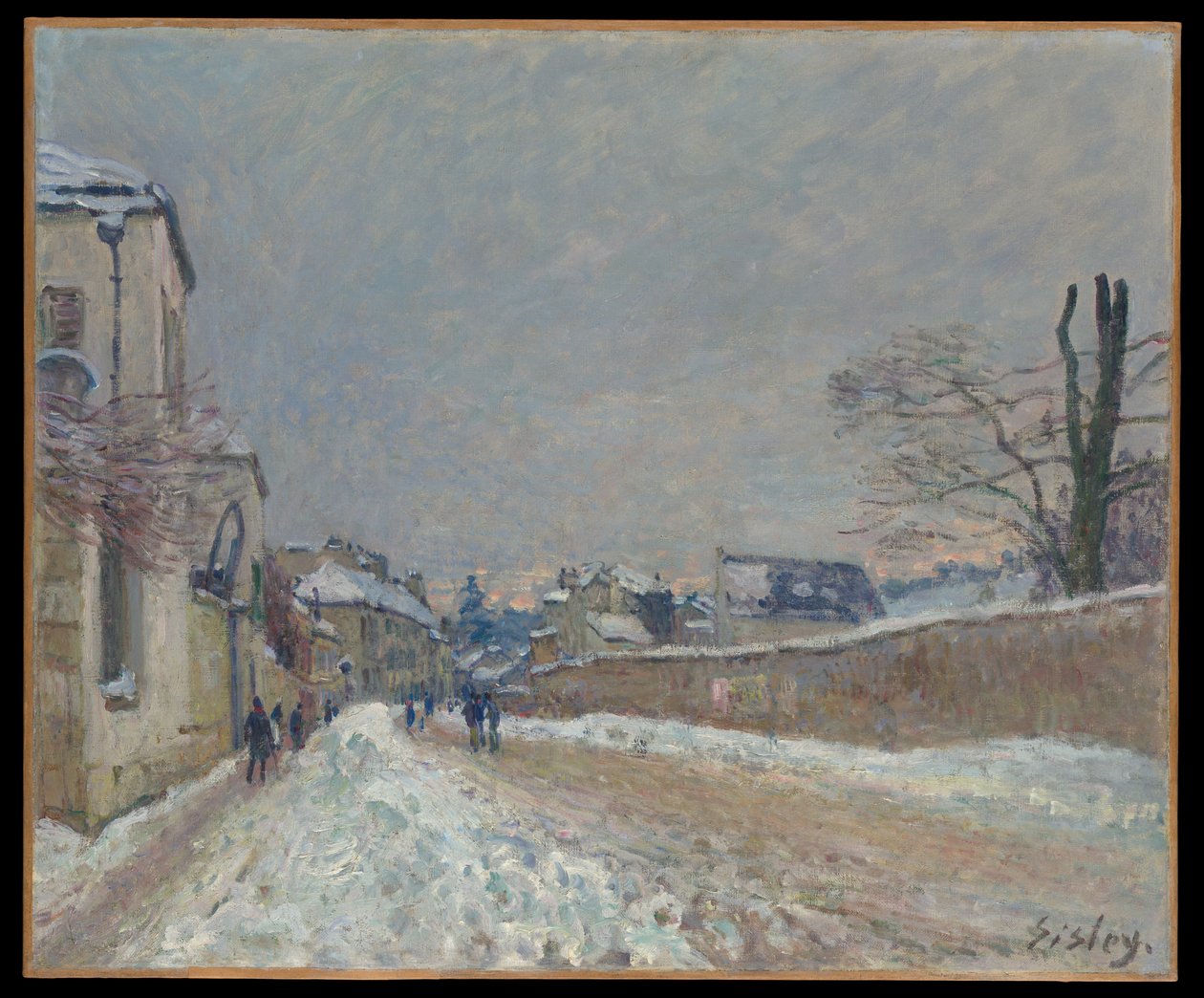 Rue Eugène Moussoir in Moret: Winter von Alfred Sisley