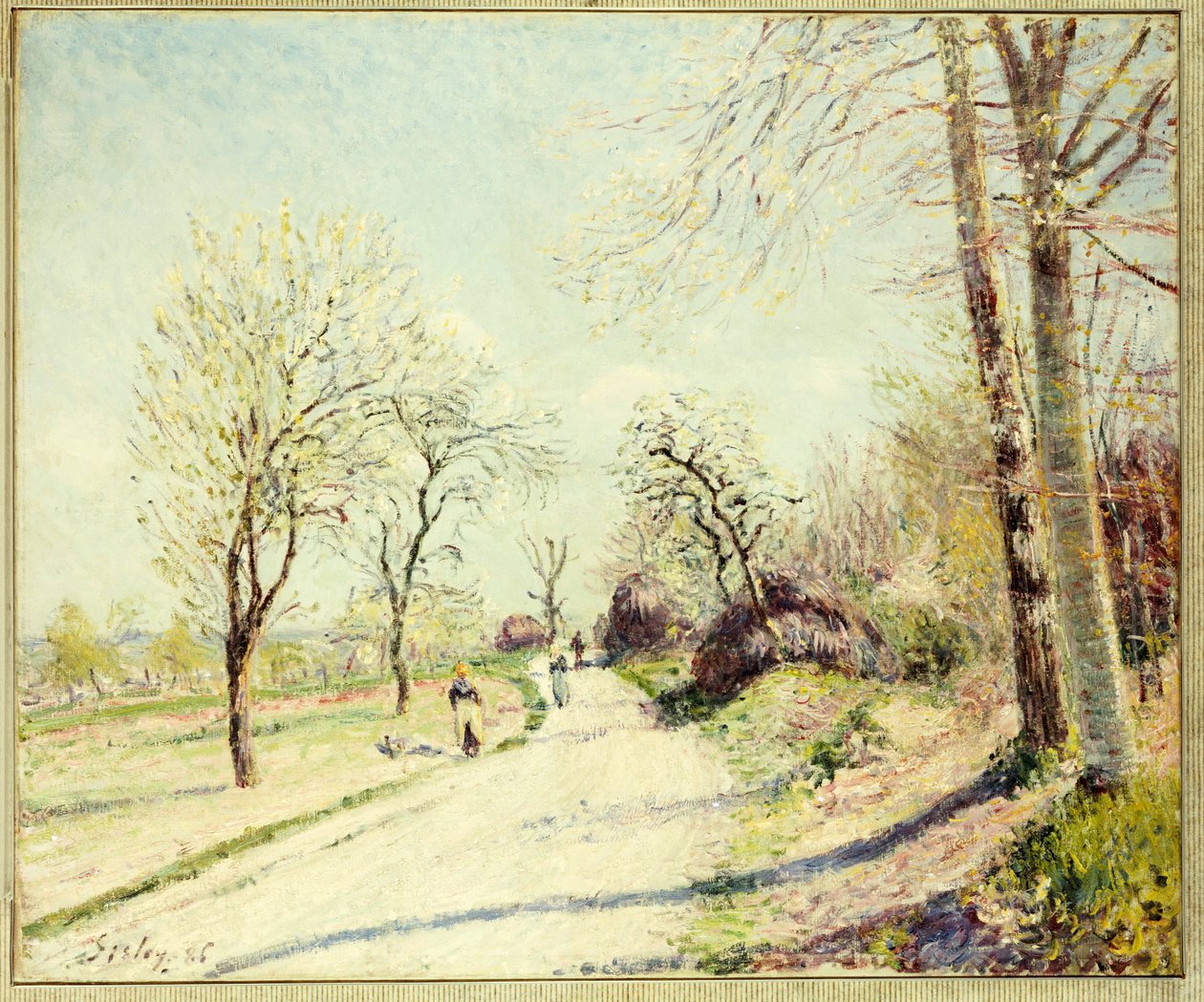 Die Straße von Veneux nach Moret an einem Frühlingstag, 1886 von Alfred Sisley