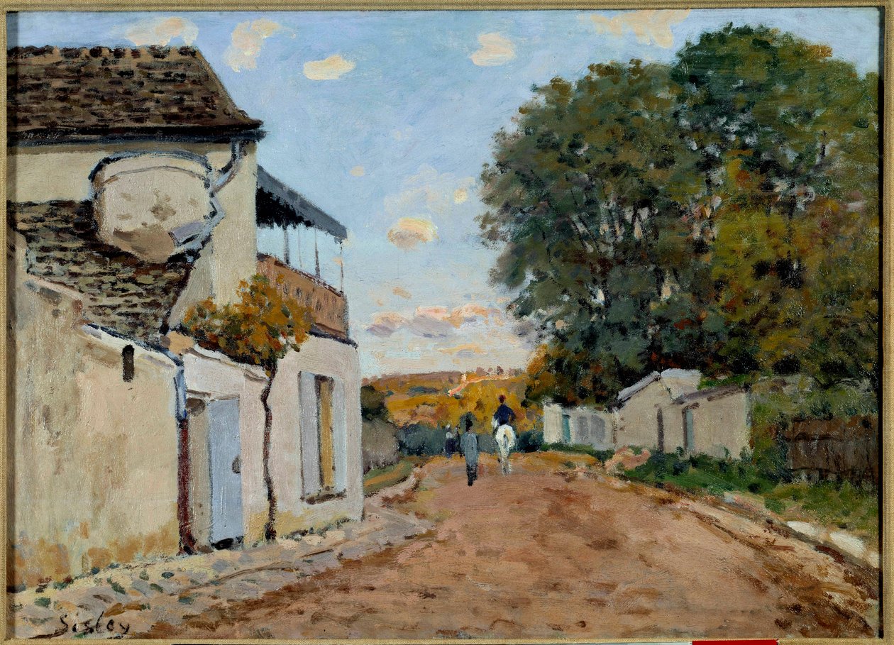 Die Straße nach Louveciennes von Alfred Sisley