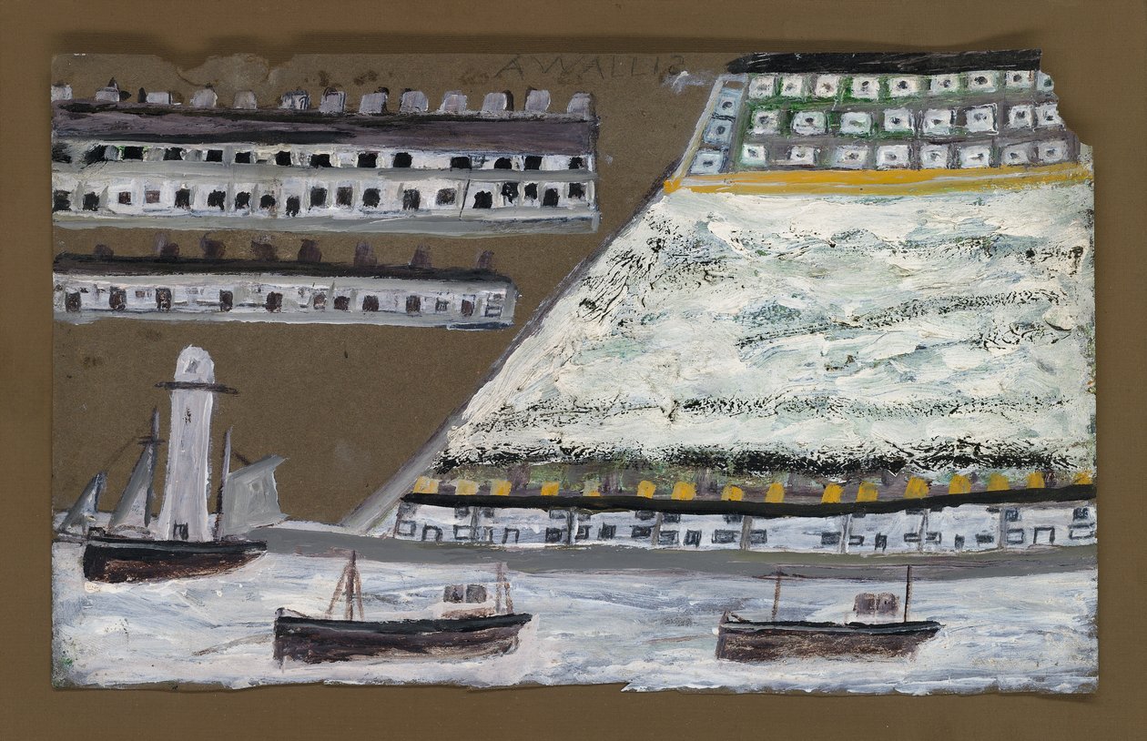 Schiffe und Leuchtturm, Häuser von Alfred Wallis