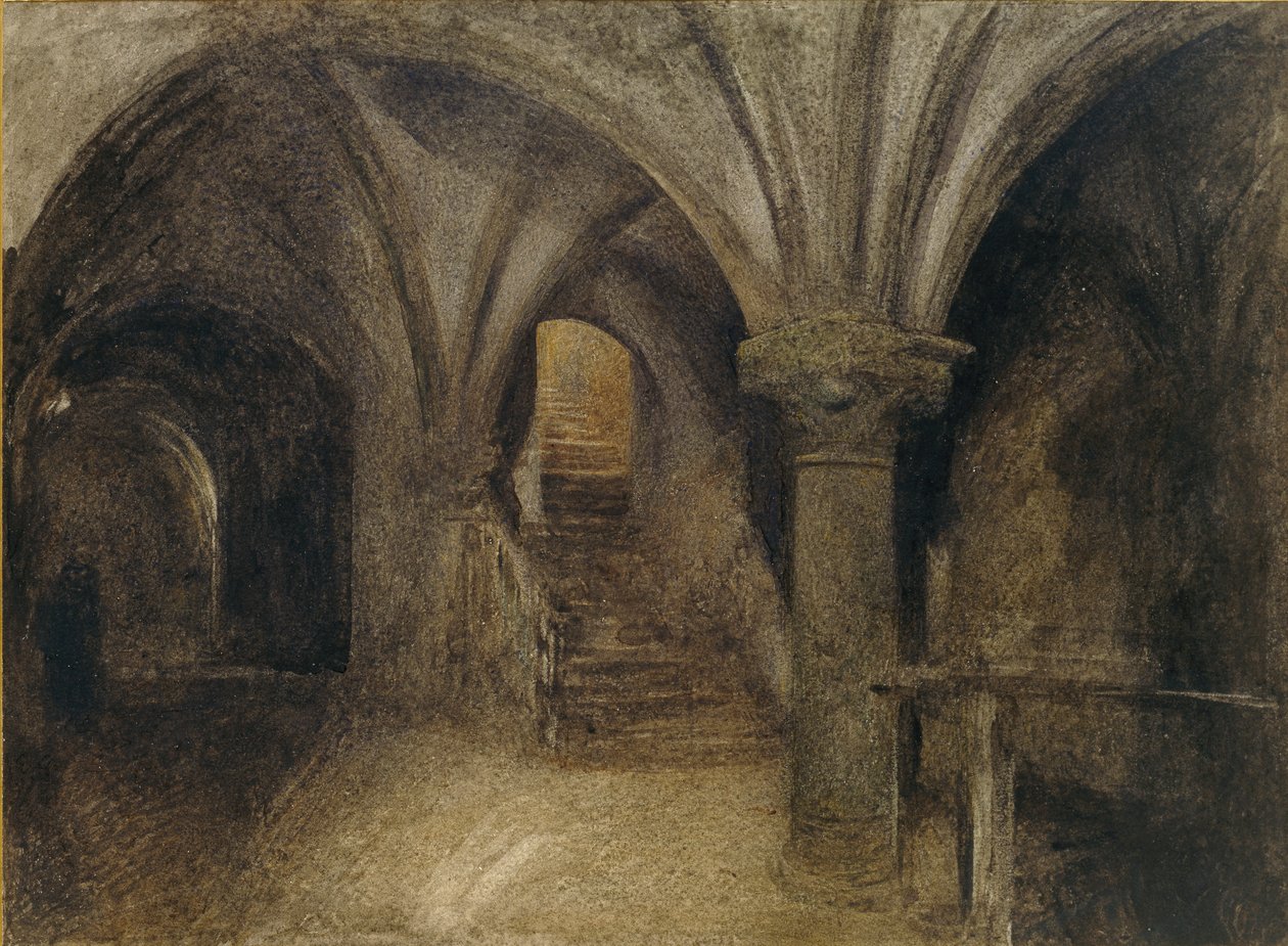 Mont St Michel, Die Krypta von Aquilon, ca. 1876 von Alfred William Hunt