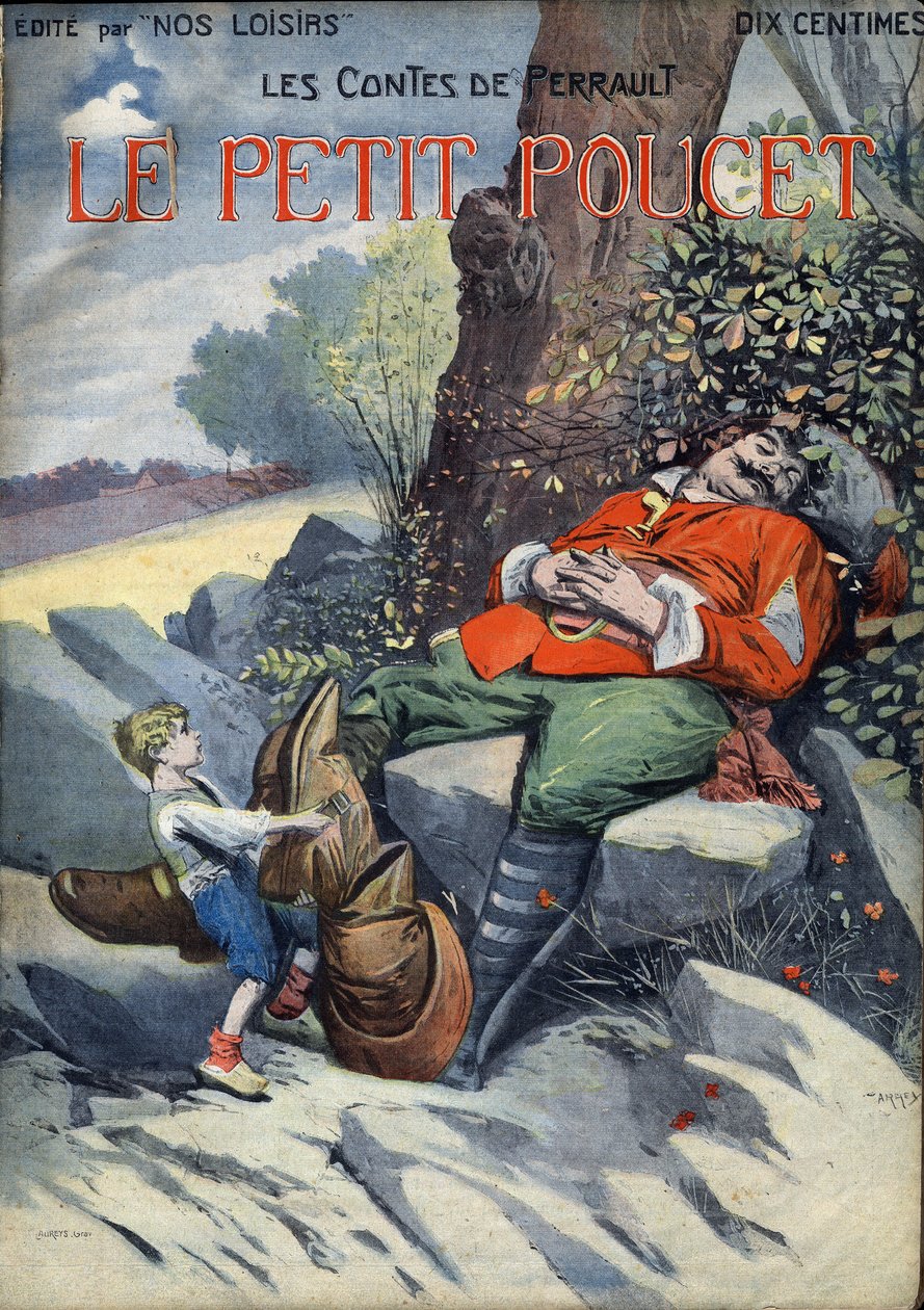 Le Peucet: Geschichte von Charles Perrault. Illustration von Vaccari und Carrey in der Sammlung „Les beaux tales“ „Nos loisirs“ um 1910. Private Sammlung. von Alfredo and Carrey Vaccari