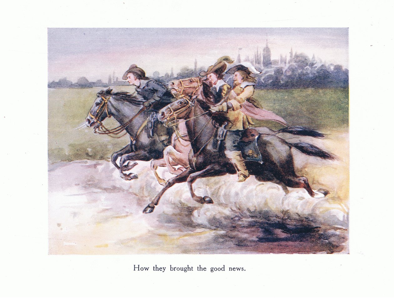 Wie sie die gute Nachricht von Gent nach Aix brachten, Illustration aus Gedichte für die Jugend: Robert Browning, ca. 1920 von Alice Ross