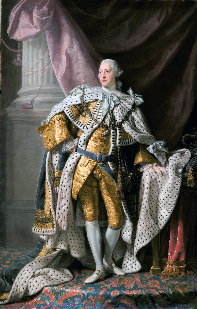 Porträt von König George III. (1738-1820) in Krönungsgewändern von Allan Ramsay
