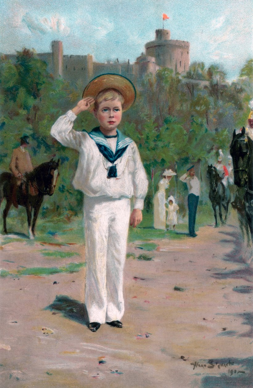 Edward, Prinz von Wales, salutiert die Farben von Allan Stewart