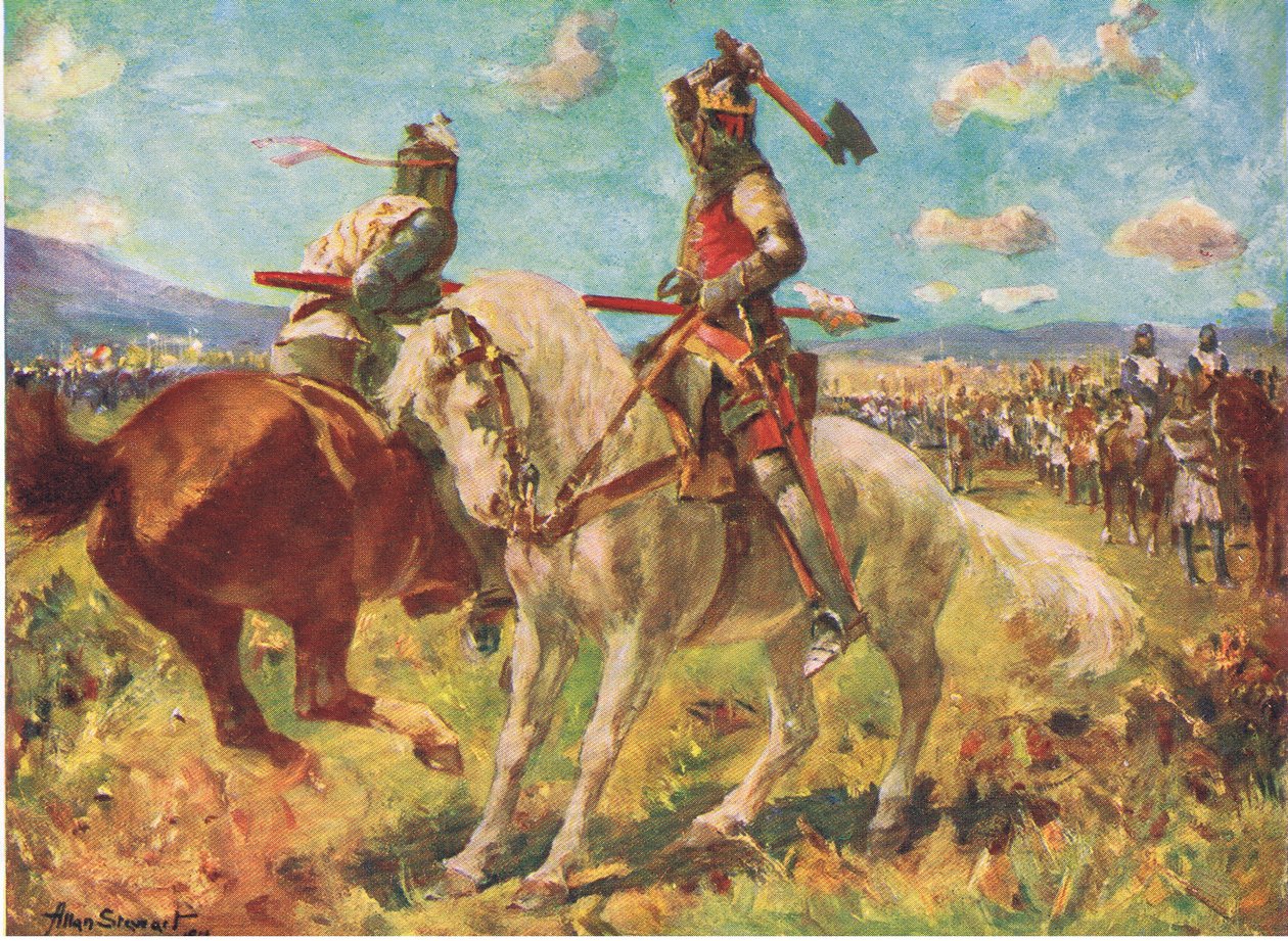 Der Kampf zwischen König Robert the Bruce und Sir Henry de Bohun bei Bannockburn von Allan Stewart