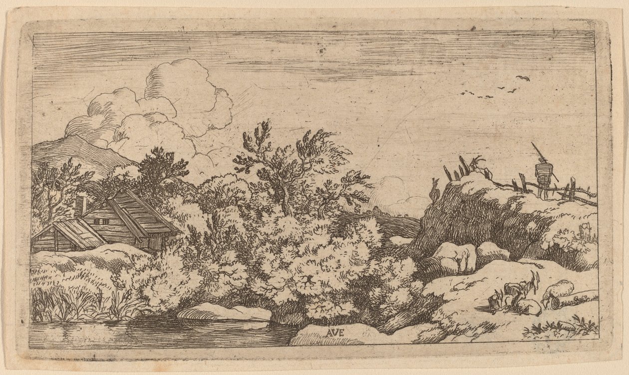 Ziegenhirte auf einem Hügel, wahrscheinlich ca. 1645-1656 von Allart van Everdingen