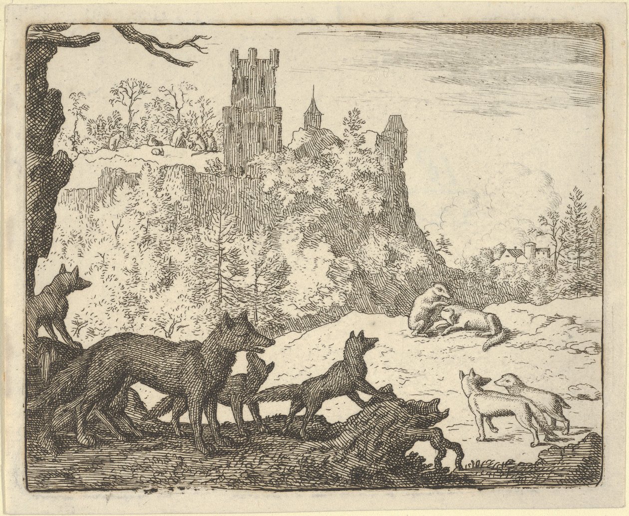 Renard verlässt mit dem Dachs, 1650-75 von Allart van Everdingen