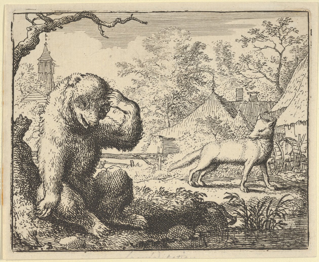 Renard macht sich über den Bären lustig, 1650-75 von Allart van Everdingen
