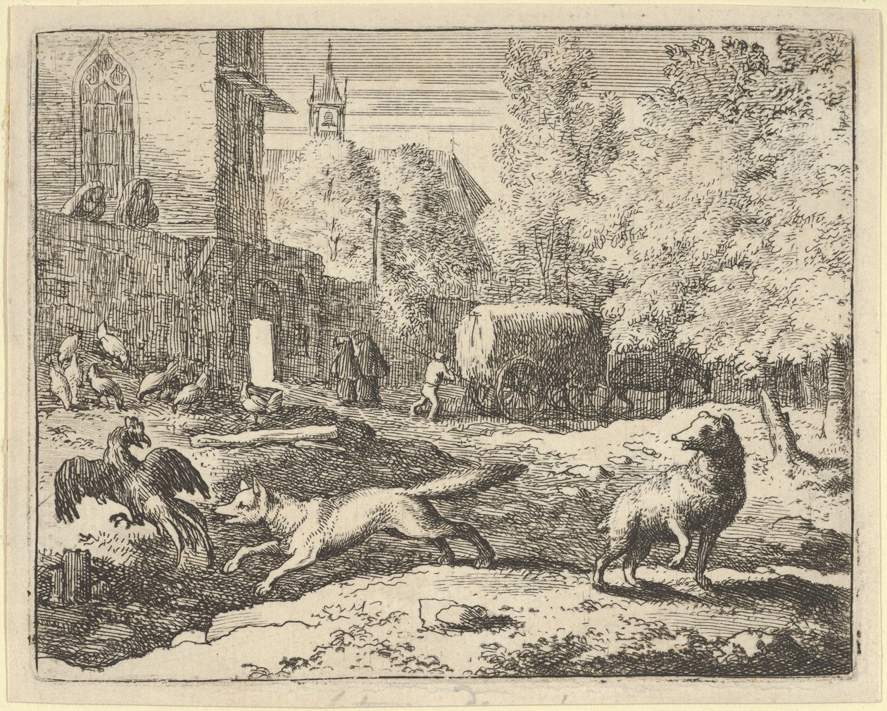 Renard will einen Hahn finden, 1650-75 von Allart van Everdingen