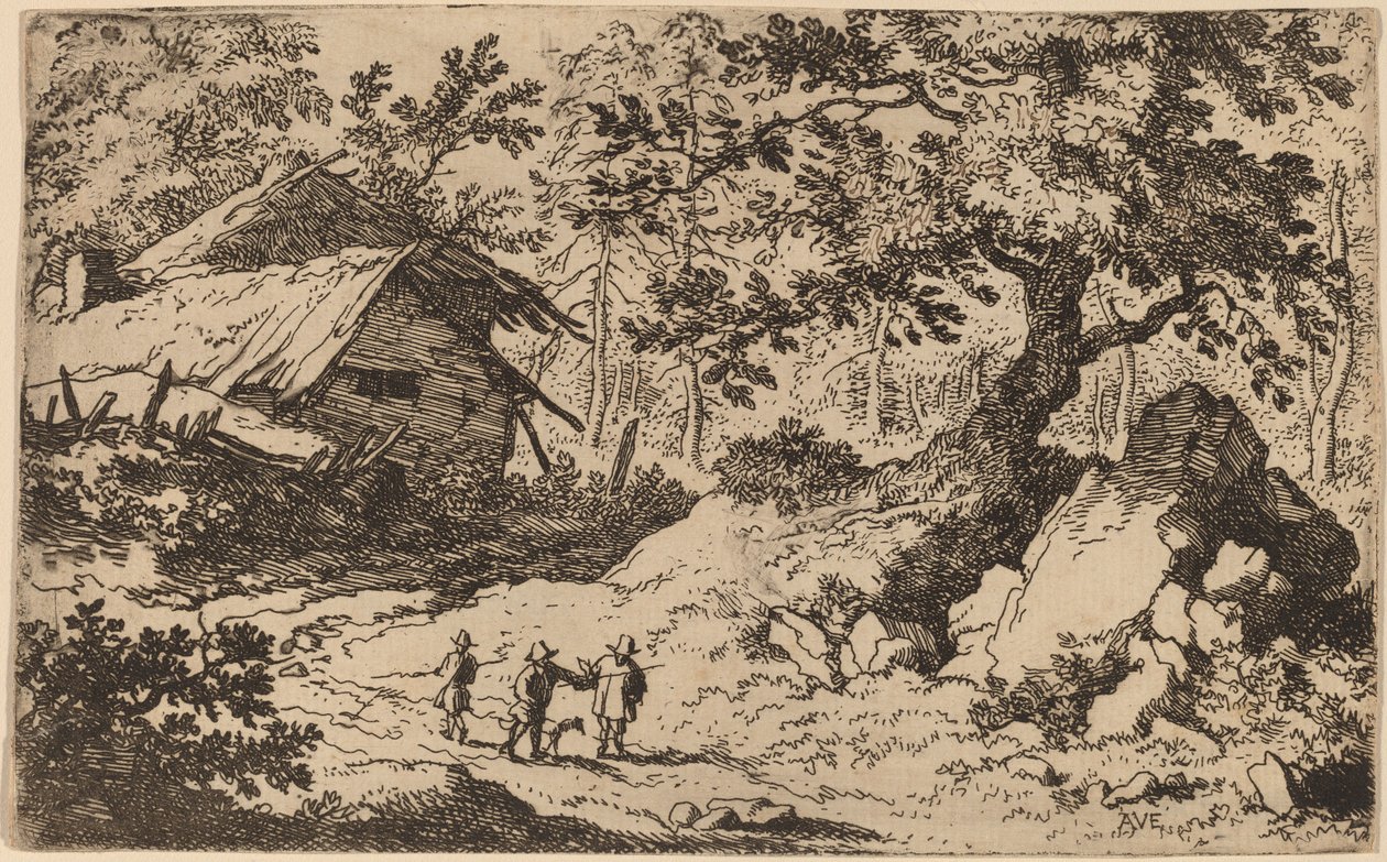 Verfallenes Häuschen, wahrscheinlich ca. 1645-1656 von Allart van Everdingen