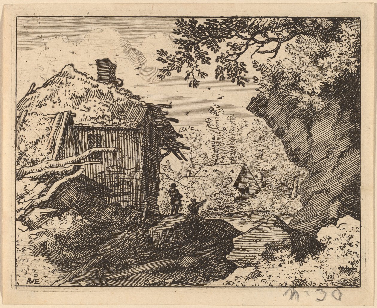 Strohhütte von hinten gesehen, wahrscheinlich um 1645-1656 von Allart van Everdingen