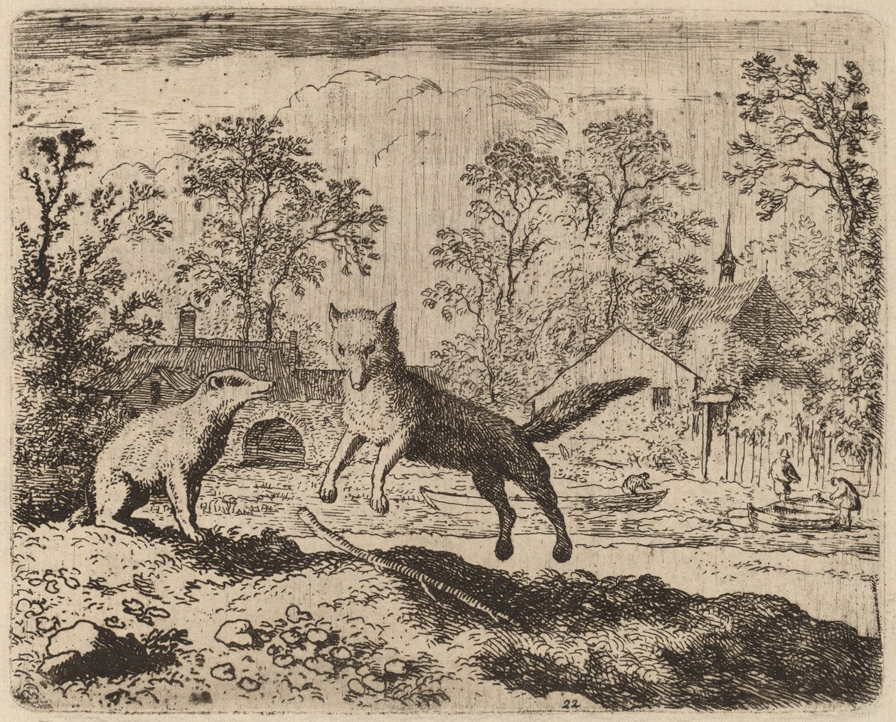 Der Dachs verhängt eine Buße über den Fuchs von Allart van Everdingen