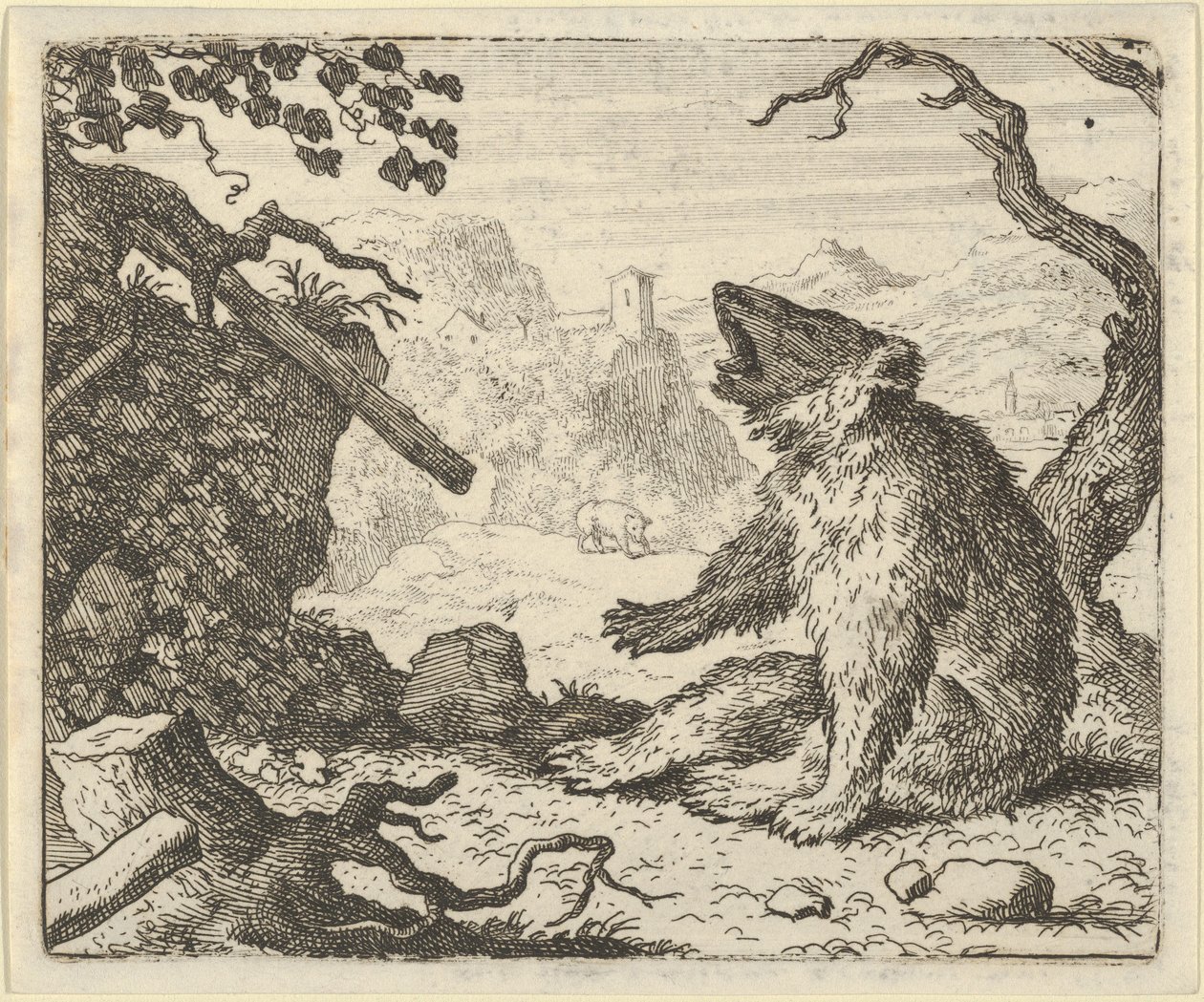 Der Bär ruft Renard vor den Rat der Tiere von Allart van Everdingen