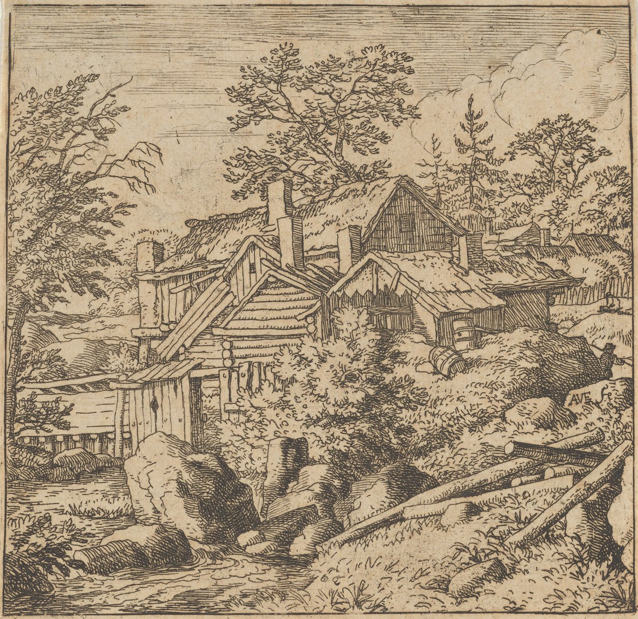 Das Dorf am Berghang, Mitte des 17. Jahrhunderts von Allart van Everdingen