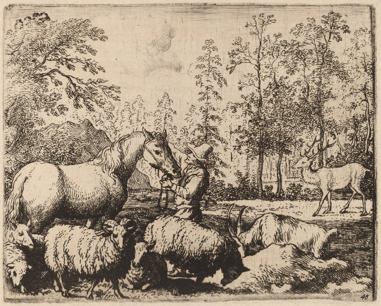 Das Pferd und der Hirsch von Allart van Everdingen