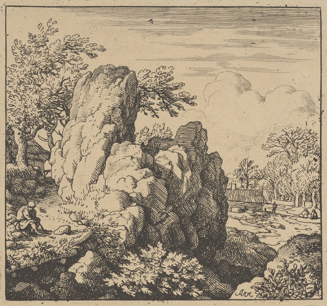 Der große Felsen, Mitte des 17. Jahrhunderts von Allart van Everdingen