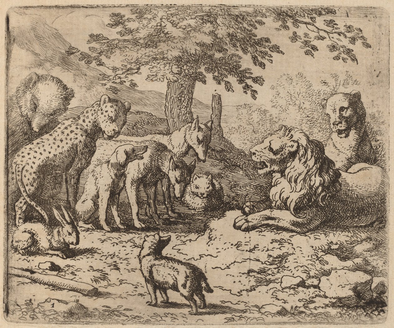 Der Löwe sucht Rat, wahrscheinlich um 1645-1656 von Allart van Everdingen