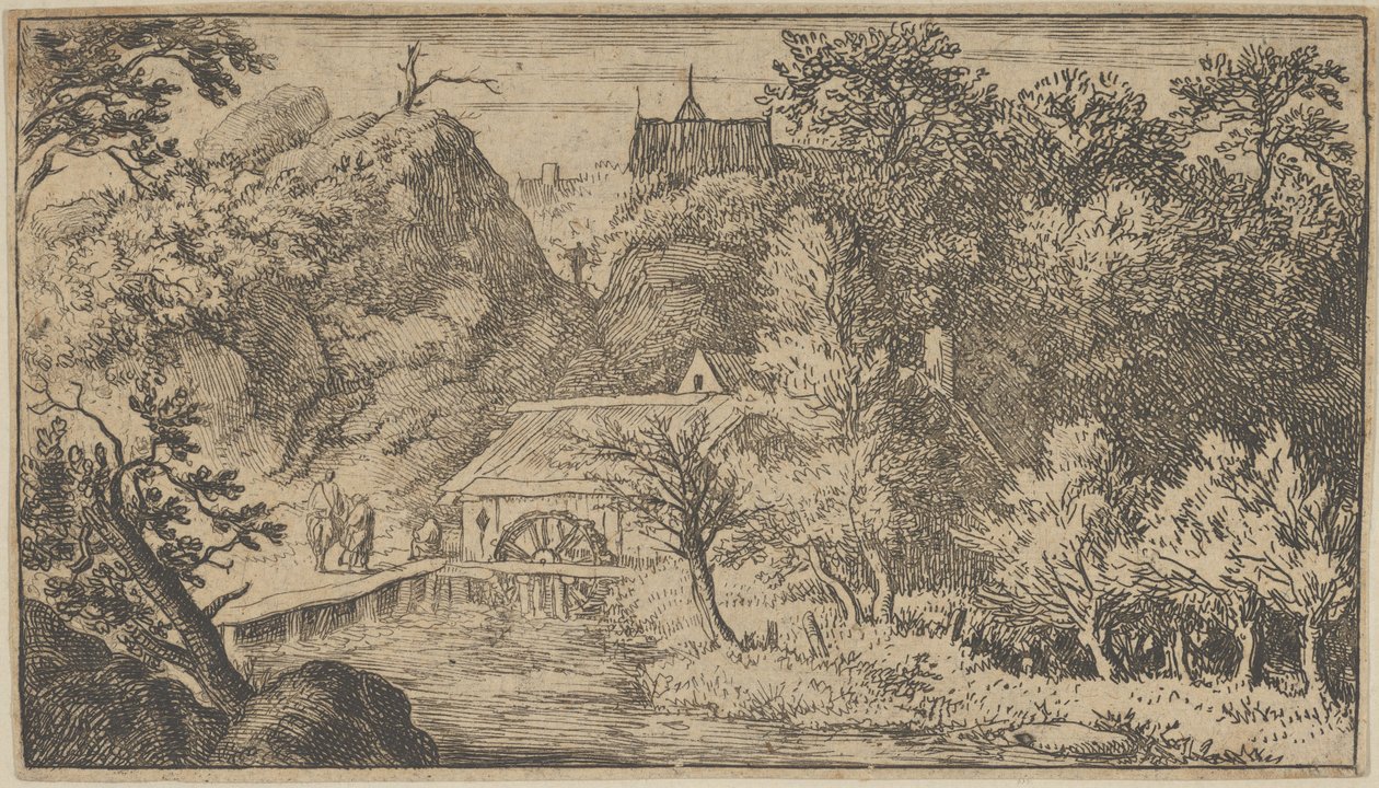 Die Wassermühle am Fuße des Berges, 17. Jahrhundert von Allart van Everdingen
