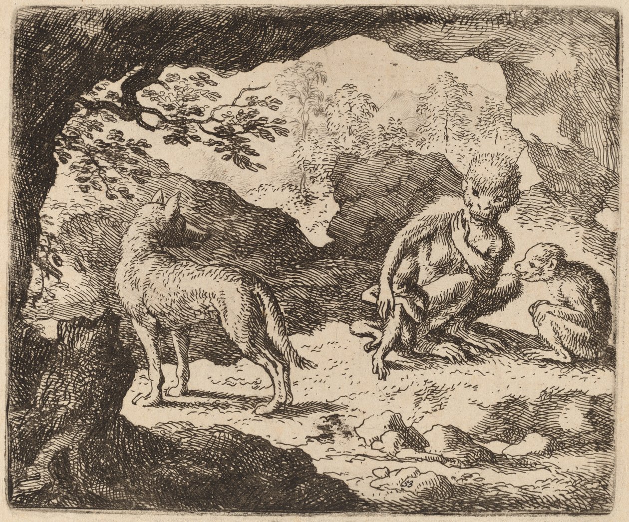 Der Wolf und die Affen von Allart van Everdingen