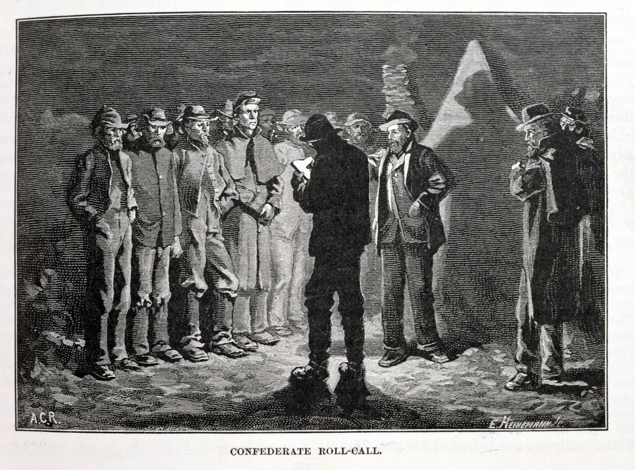 Konföderierten-Rollruf, graviert von Ernst Heinemann (1848-1912), Illustration aus 