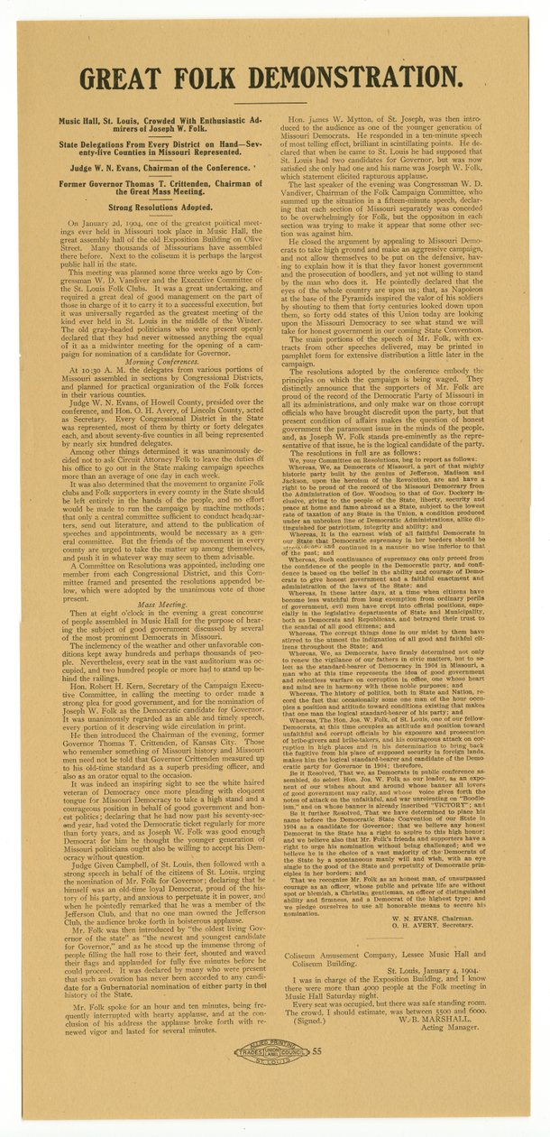 Veranstaltung war überfüllt mit begeisterten Bewunderern von Joseph W. Folk von Allied Printing