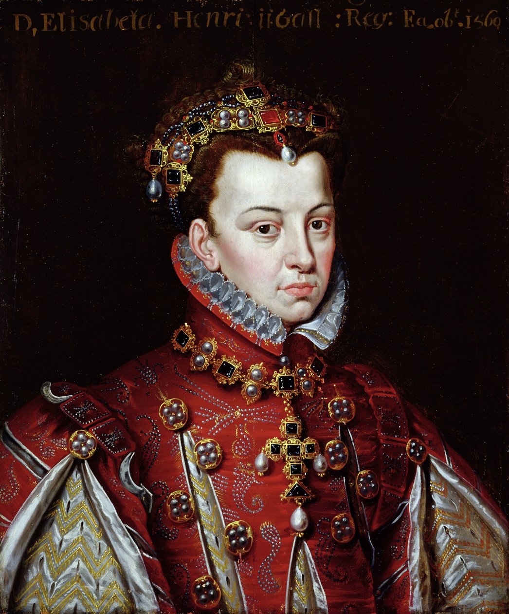 Porträt von Elisabeth de Valois (1545-68), Königin von Spanien von Alonso (studio of) Sanchez Coello