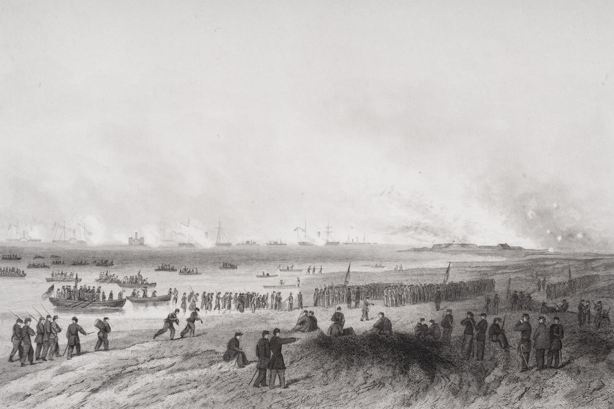 Landung der Truppen während der Bombardierung von Fort Fisher, North Carolina 1864 von Alonzo Chappel
