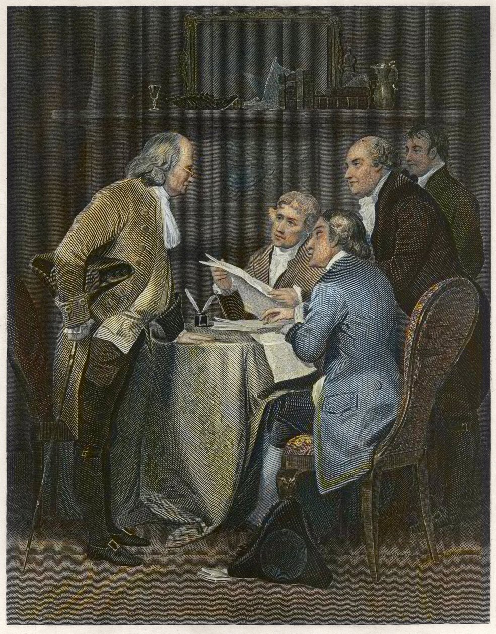Entwurf der Unabhängigkeitserklärung im Jahr 1776 von Alonzo Chappel