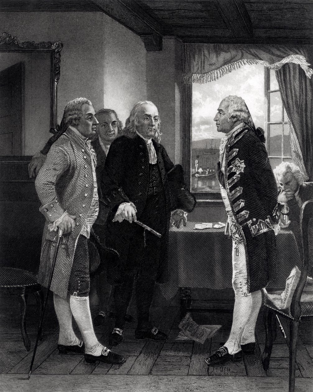 Die Friedenskonferenz auf Staten Island, Interview zwischen Lord Howe und dem Kongressausschuss, 11. September 1776 von Alonzo Chappel