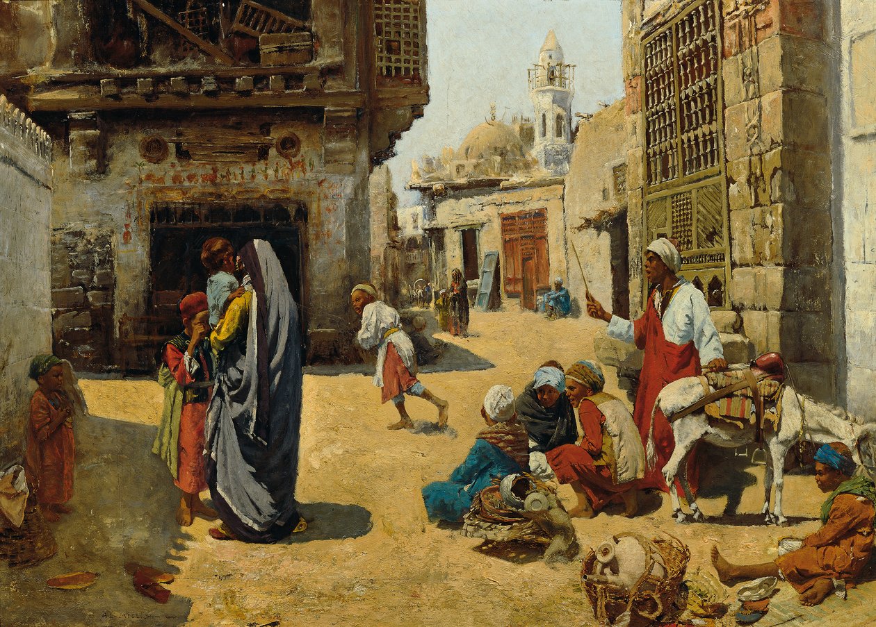 Straße in Kairo, um 1890-1900 von Alphons Leopold Mielich