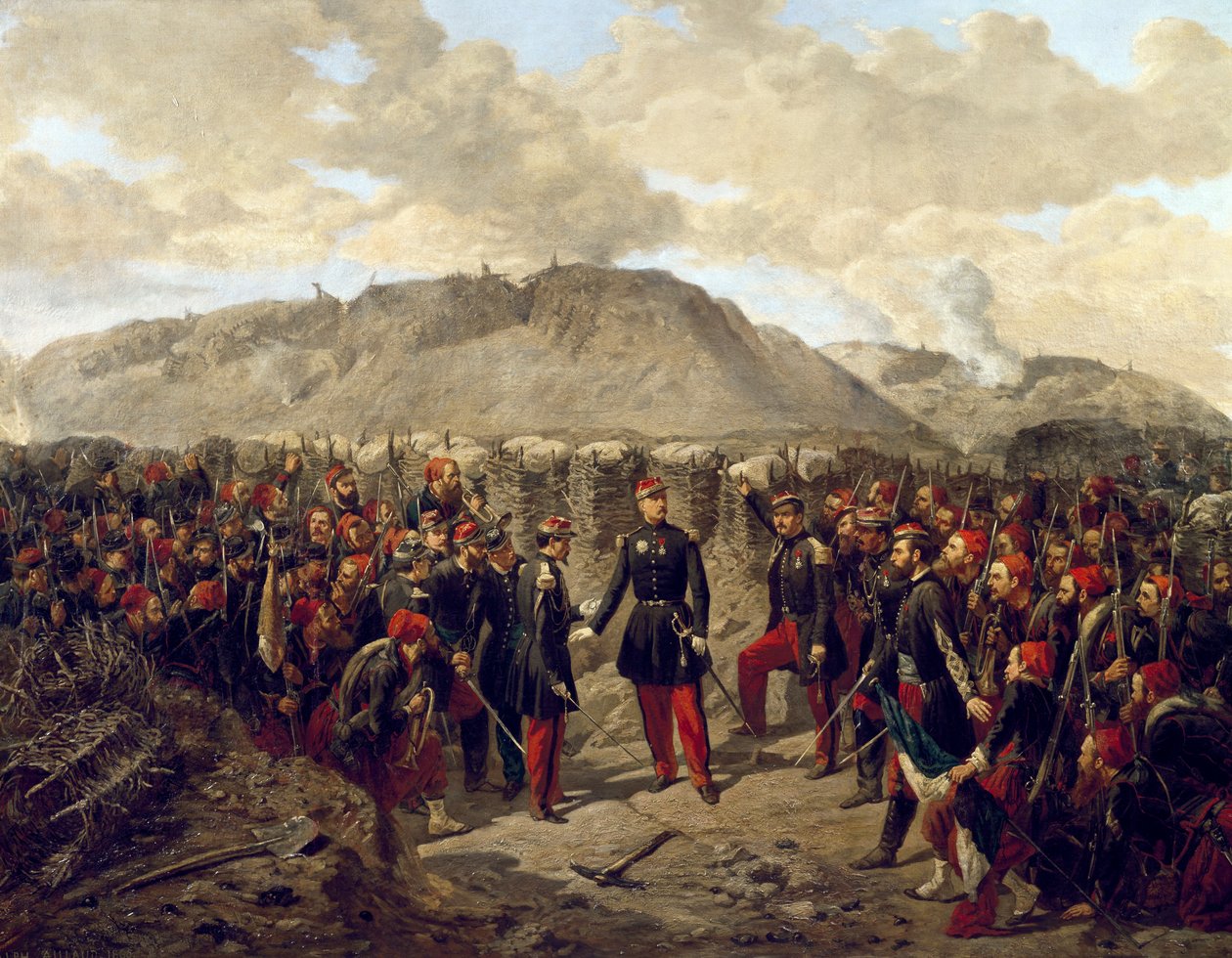 Krimkrieg (1853-1856): Marschall Patrice MacMahon mit den Zouaven in Malakoff von Alphonse Antoine Aillaud