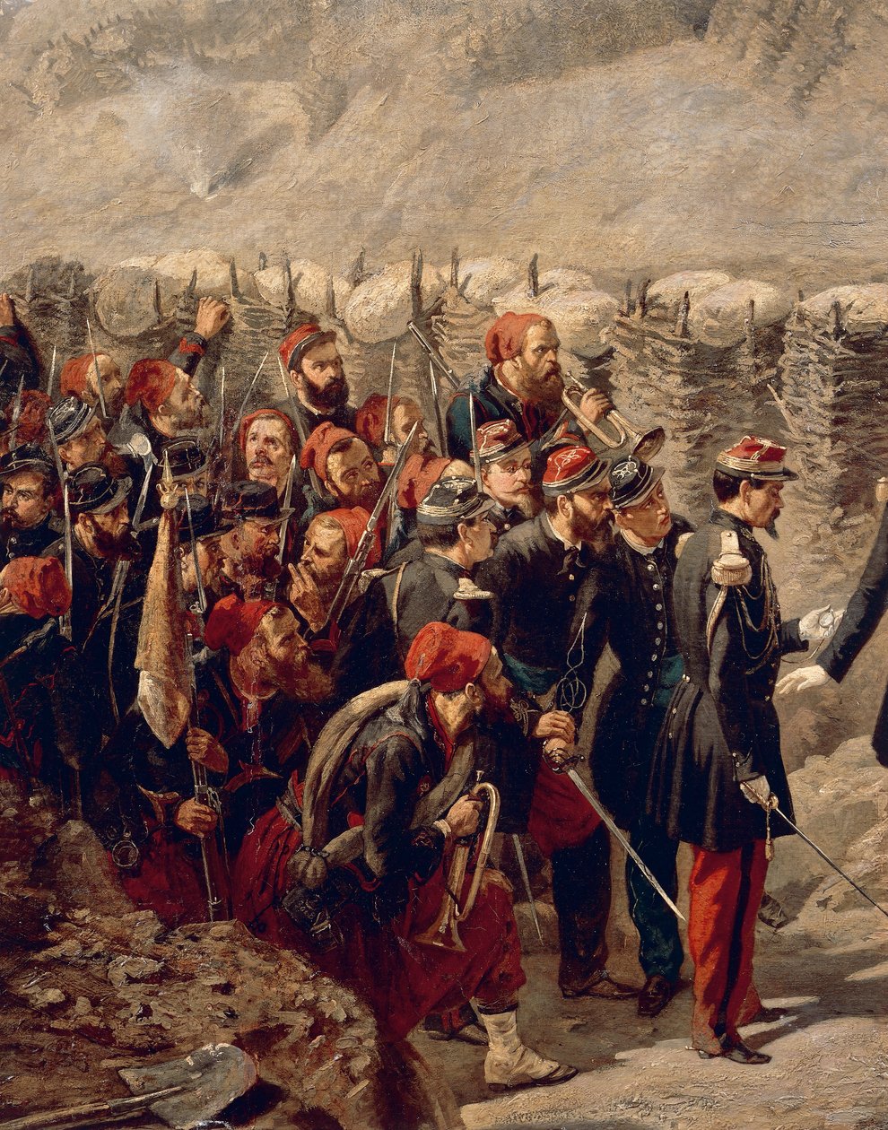 Marschall Patrice MacMahon mit Zouaven in Malakoff von Alphonse Antoine Aillaud