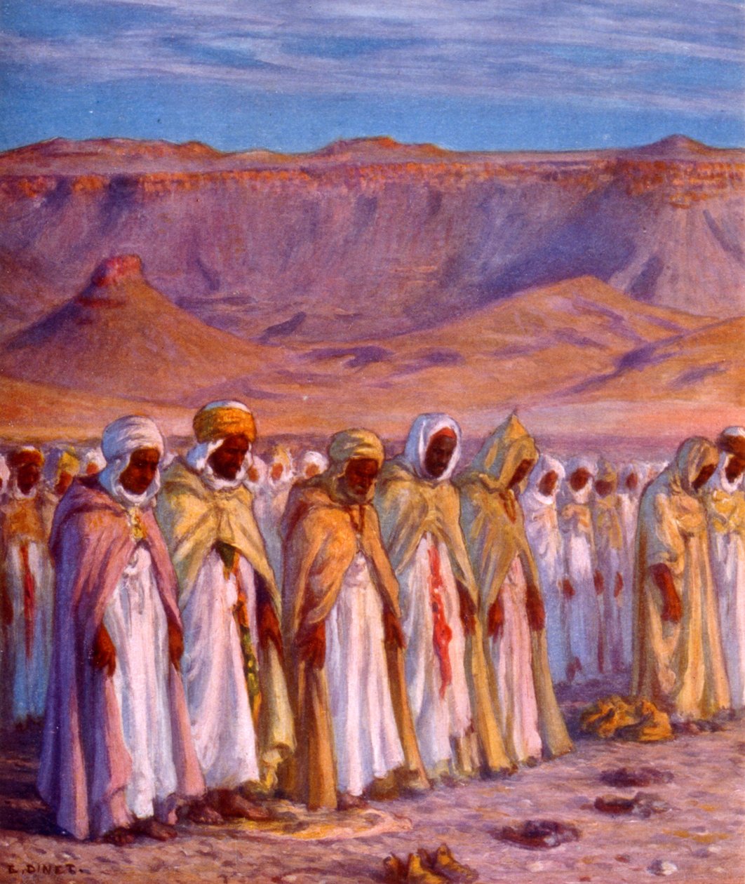Illustration von muslimischen arabischen Pilgern auf dem Weg nach Mekka, von Nasreddine Dinet (Alphonse-Étienne Dinet) von Alphonse Etienne Dinet
