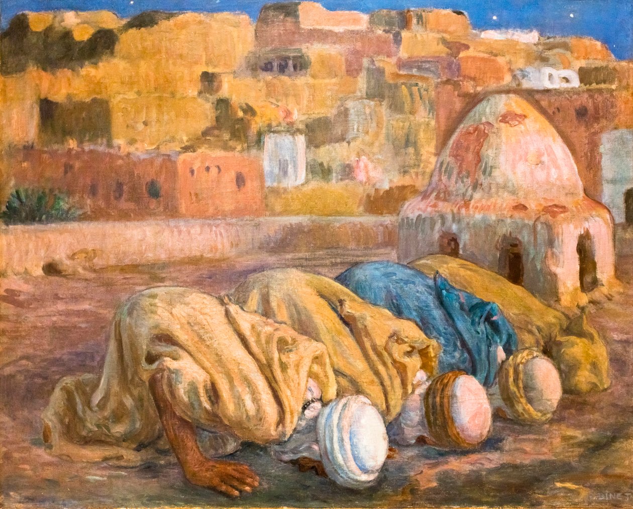 Gebet auf einer Terrasse in Bou-Saada oder Es-Sojoud von Alphonse Etienne Dinet