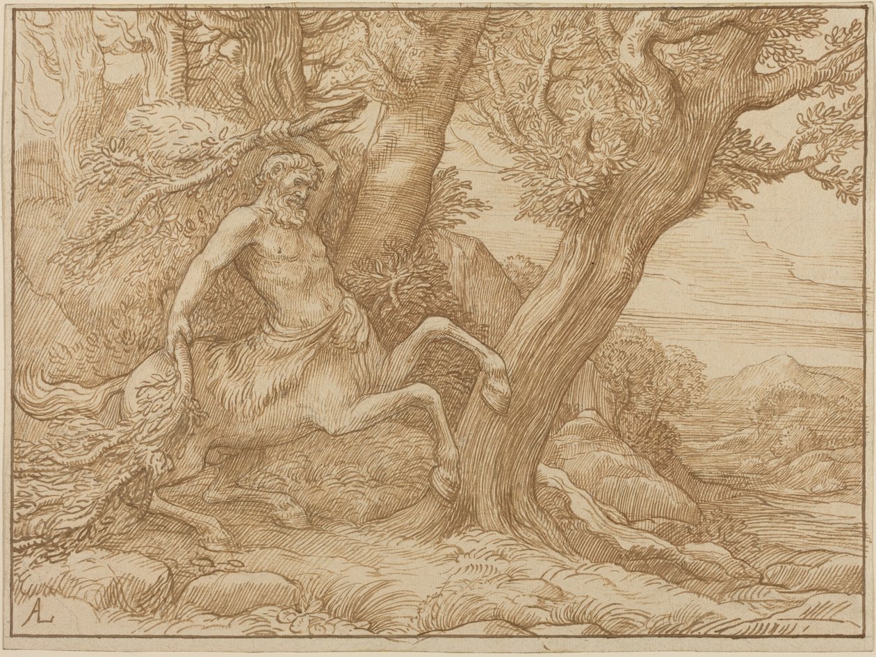 Zentaur mit Zweigen von Alphonse Legros