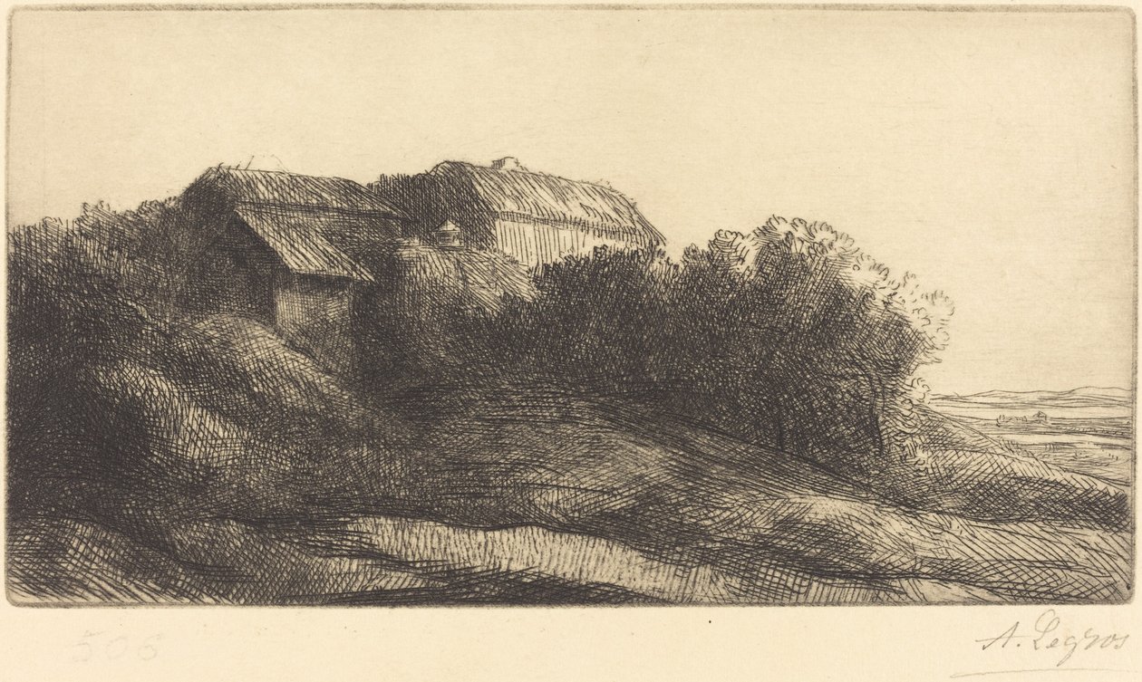 Hütte auf einem Hügel Chaumiere sur le coteau von Alphonse Legros