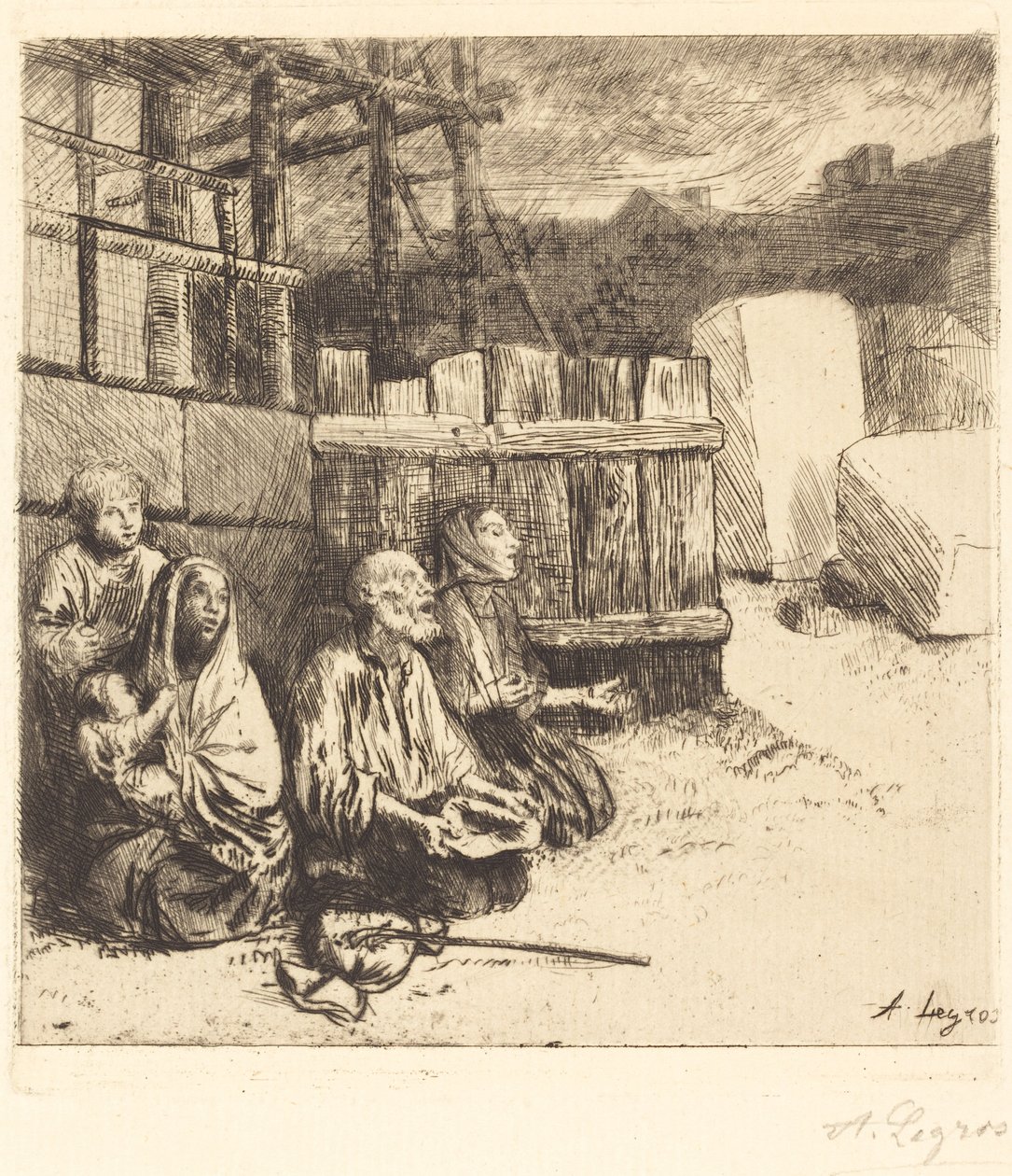 Englische Bettler Les mendiants anglais, 1875 von Alphonse Legros