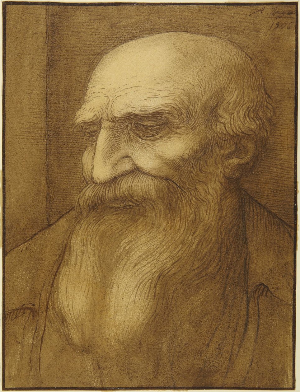 Kopf eines bärtigen Mannes von Alphonse Legros