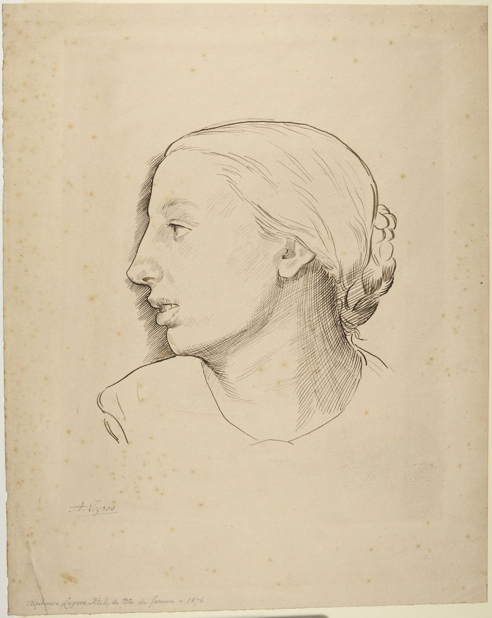 Kopf einer Frau von Alphonse Legros