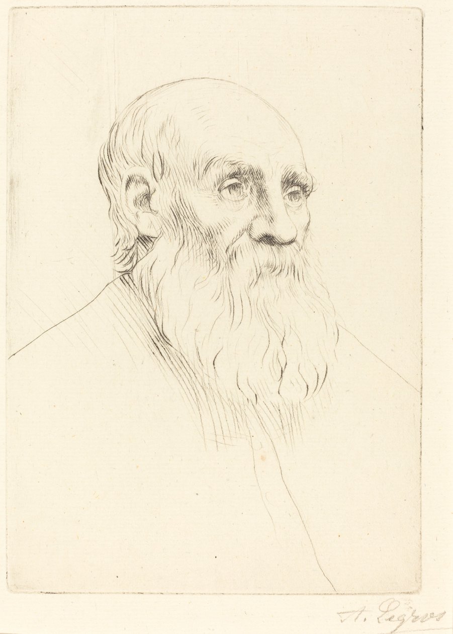 Kopf eines alten Mannes (Studie eines Kopfes) von Alphonse Legros