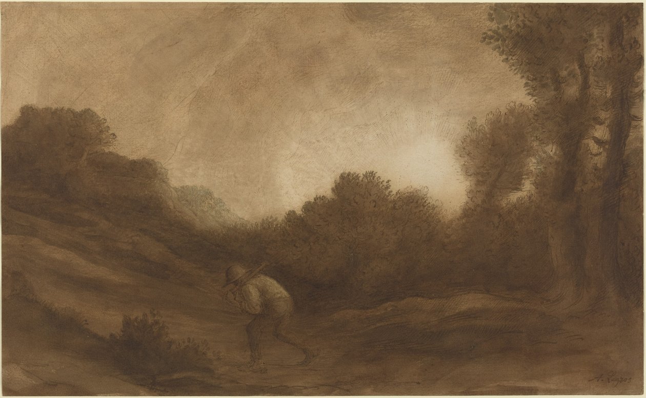 Landschaft, Abend von Alphonse Legros