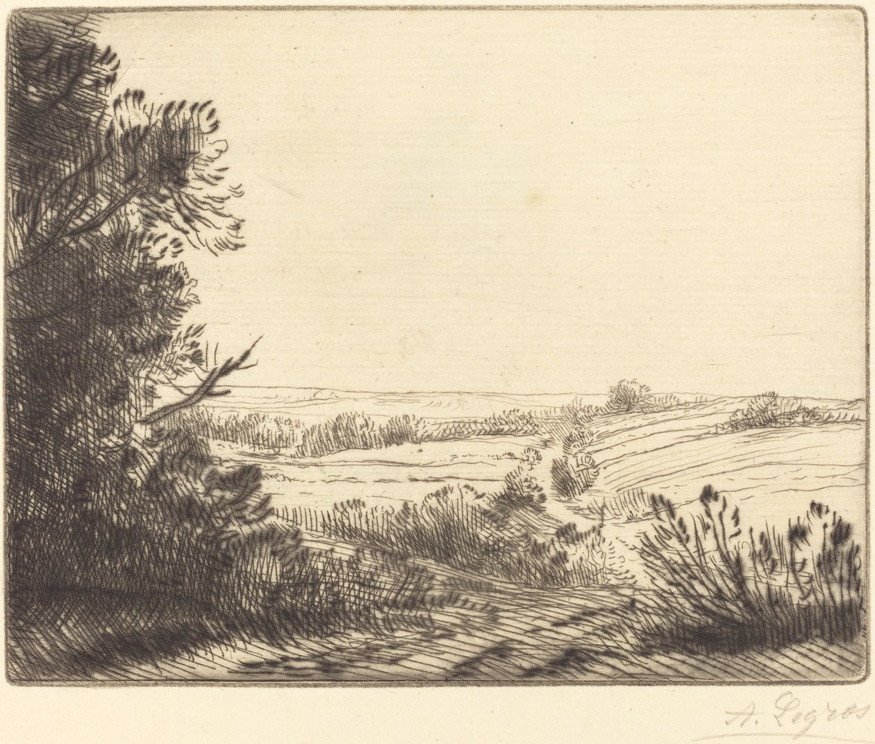Landschaft: Straße nach Horville von Alphonse Legros